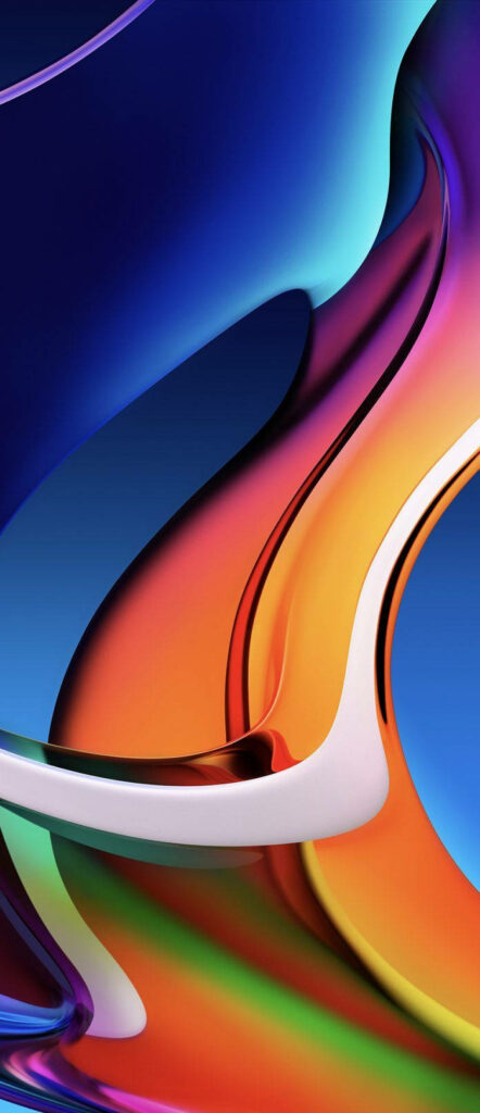 Vibrant 8K Abstract iPhone Wallpaper: Fluid Shapes & Colors