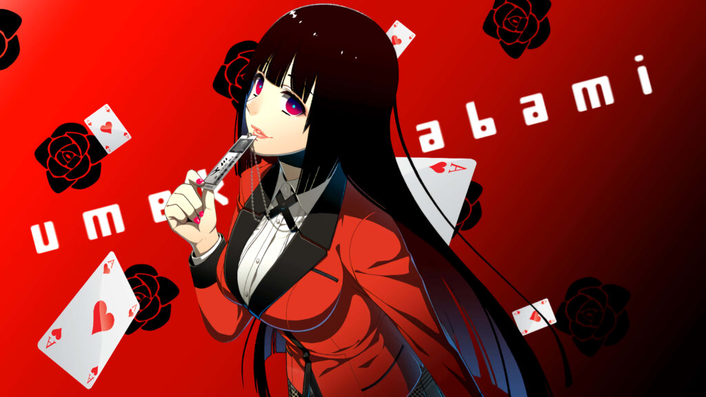 90s Anime Wallpaper: Kakegurui-Inspired Red Blazer Design