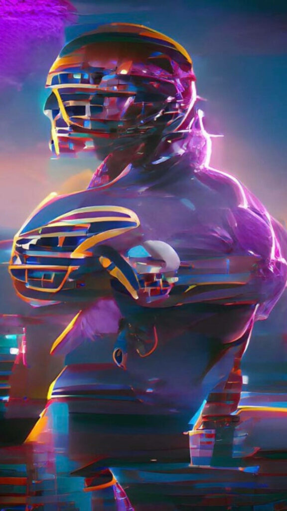 Futuristic AI Digital Art: Washington Commanders Football Wallpaper