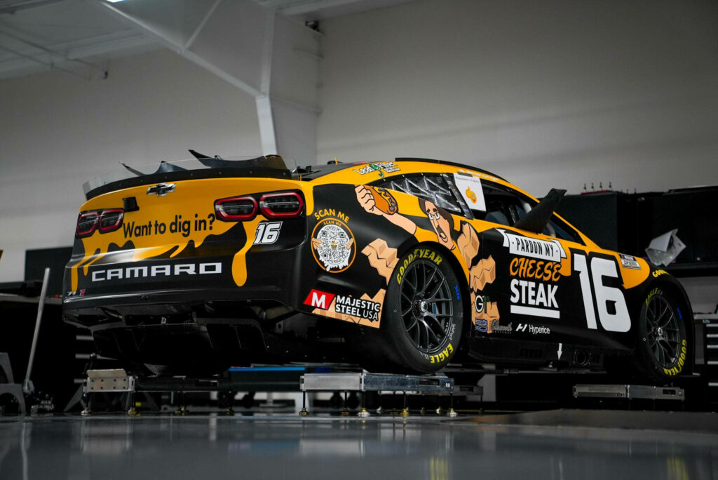 AJ Allmendinger Cheese Steak Race Car Wallpaper: Bold Design & Colors