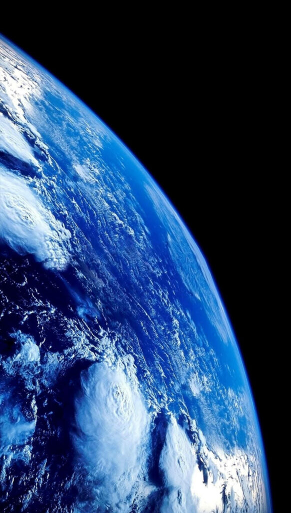 Stunning Earth from Space: AMOLED Wallpaper with Vibrant Oceans & Clouds