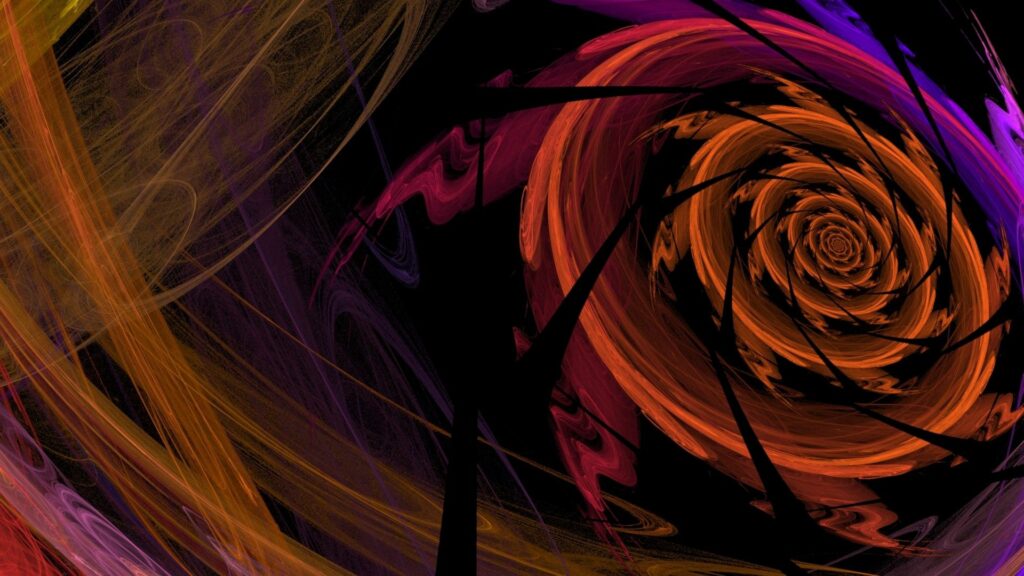Vibrant Abstract Wallpaper: Swirling Lines in Orange, Red & Purple