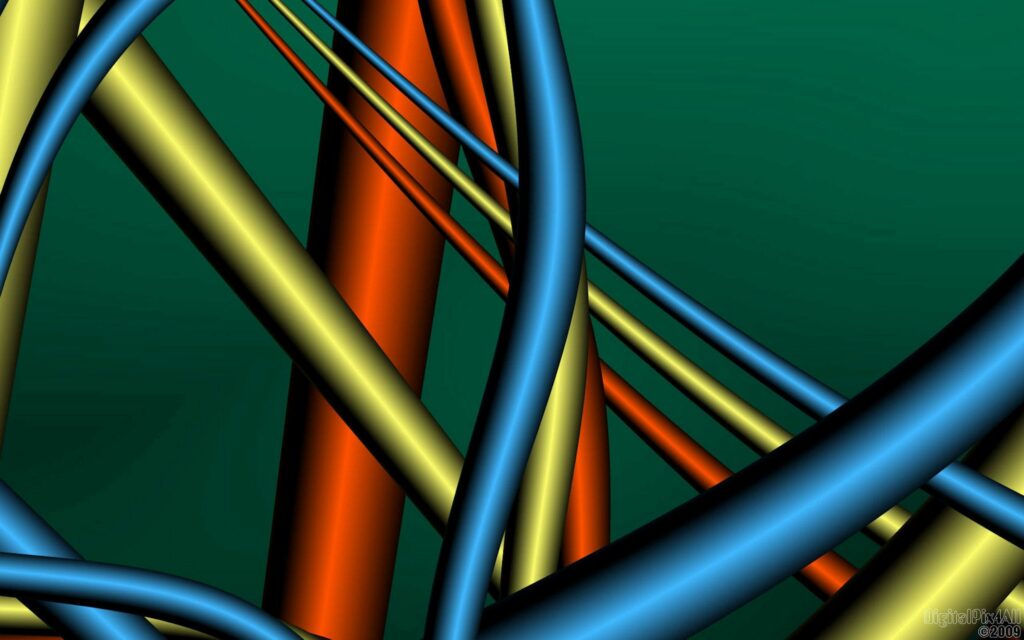 Vibrant 2560x1600 Abstract Wallpaper: Blue, Orange & Yellow Lines