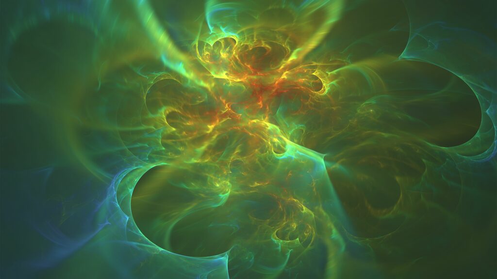 Vibrant 3840x2160 Abstract Background with Glowing Green Yellow Design Wallpaper