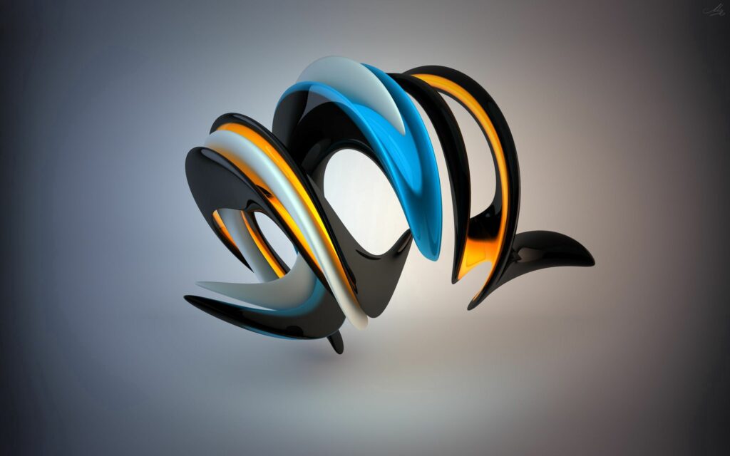 Vibrant 3D Abstract Sculpture Wallpaper - Colorful Glossy Design