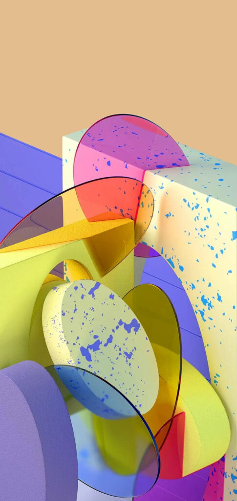 Vibrant 3D Shapes Wallpaper for Samsung M31 - Abstract Geometric Design