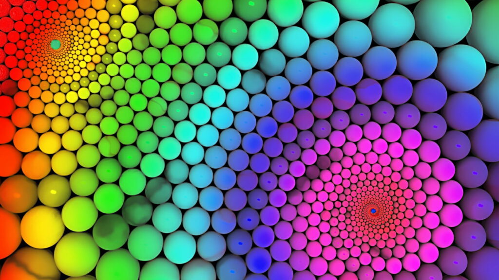 Vibrant Abstract: 3D Kaleidoscope of Colorful Polka Dots - HD Wallpaper Background