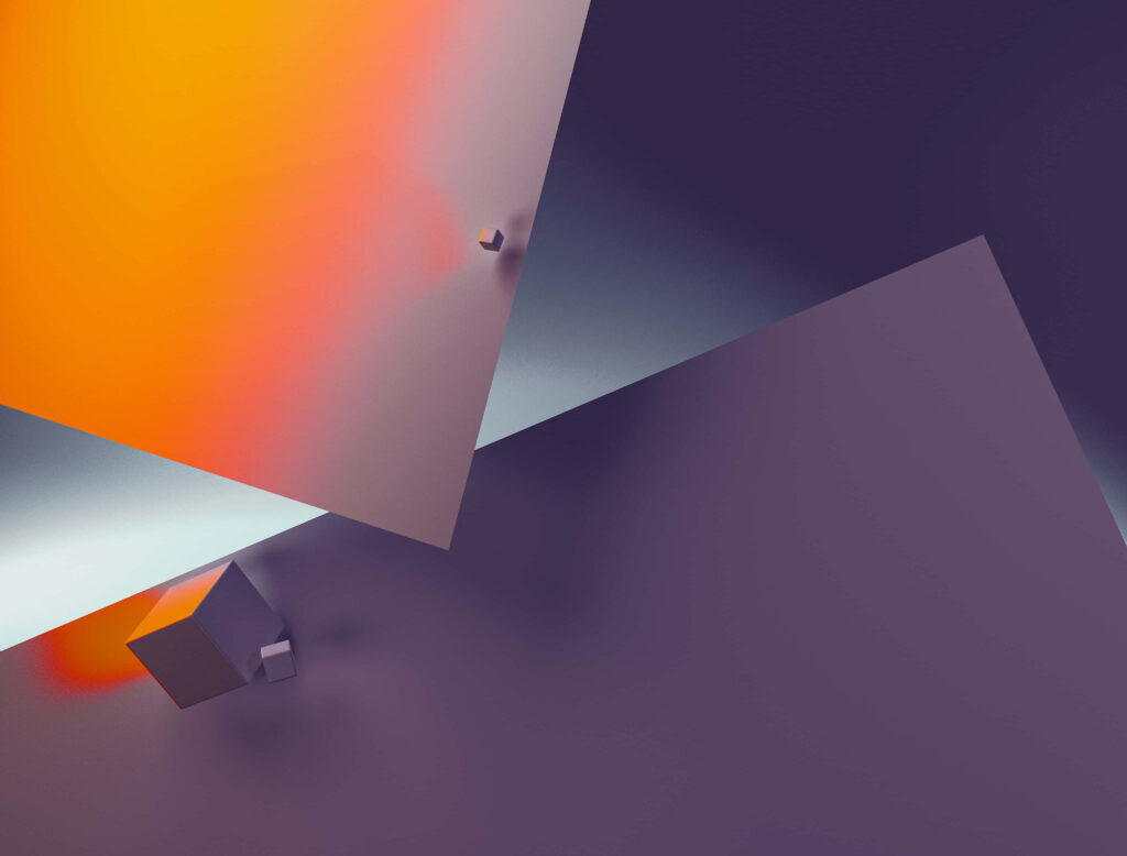 Vibrant Abstract 3D Geometric Wallpaper in Bold Colors