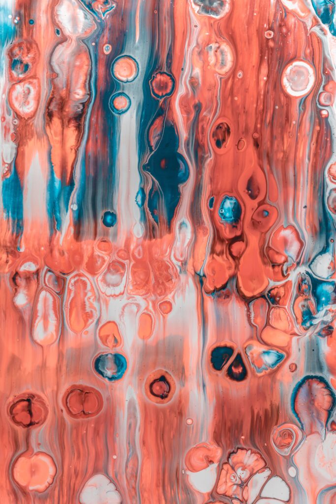 Vibrant Abstract Acrylic Wallpaper with Intertwining Circles & Lines