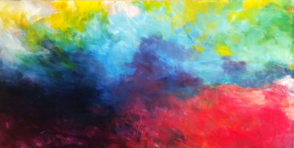 Vibrant Abstract Art Wallpaper with Dynamic Colorful Brushstrokes