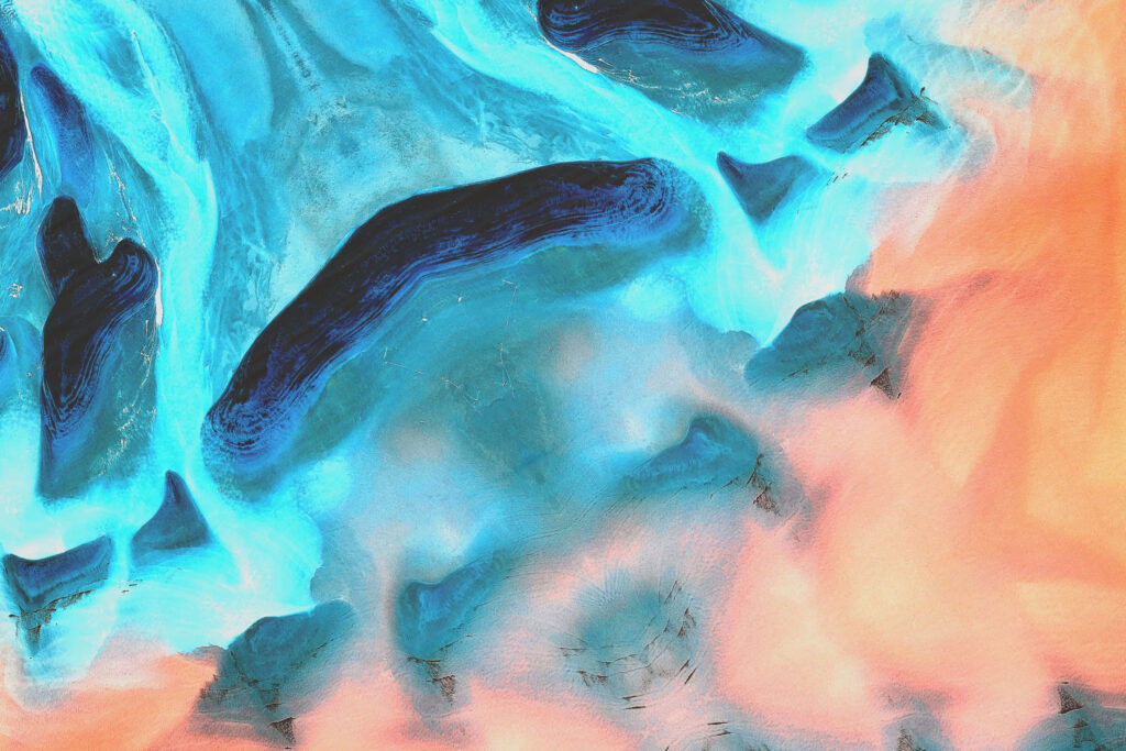 Vibrant Abstract Art Wallpaper: Blues, Purples & Oranges Background