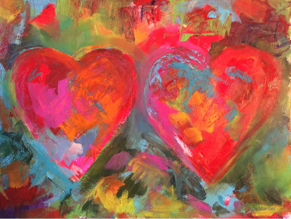 Vivid Abstract Hearts Wallpaper: Colorful Emotional Background Art
