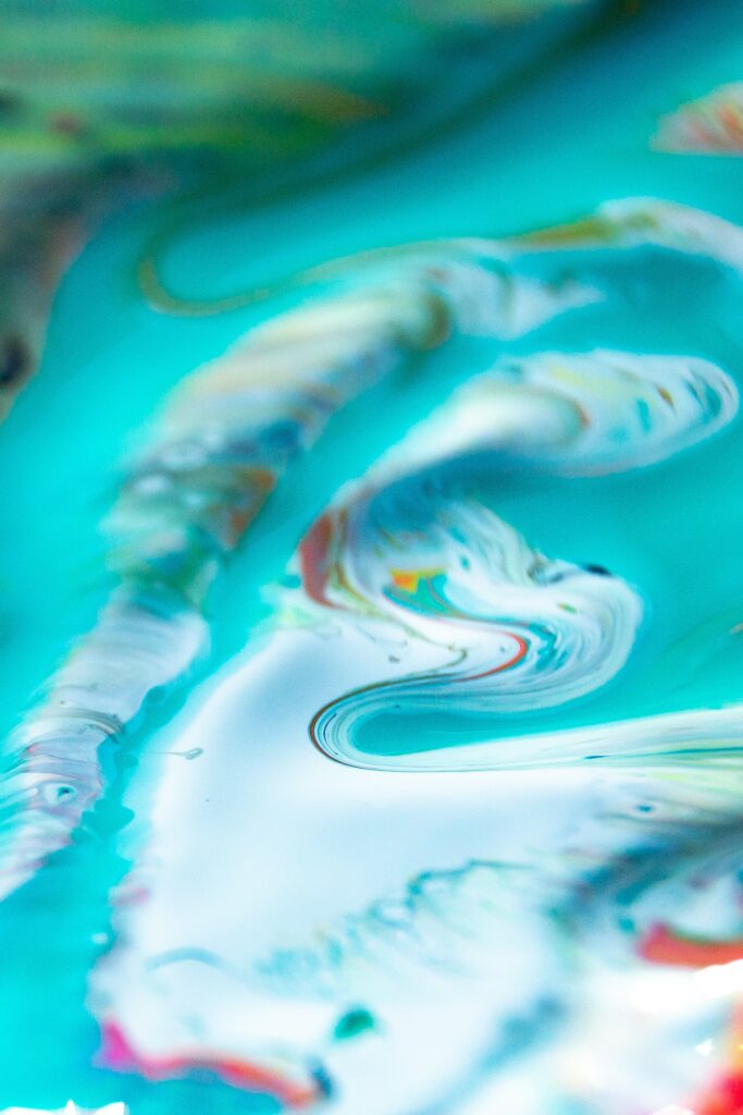 Vibrant Abstract Macro Wallpaper: Mesmerizing Blue Paint Patterns