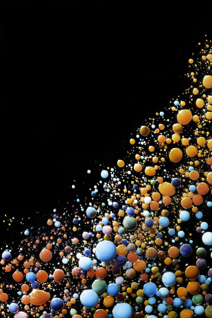 Colorful Bubble Abstract Wallpaper Against Black Background