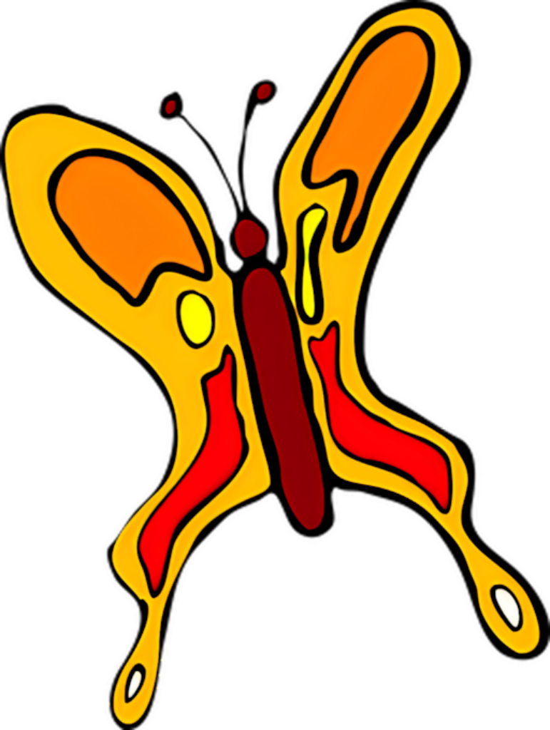 Vibrant Abstract Butterfly Wallpaper in Bold Orange, Yellow, Red Patterns