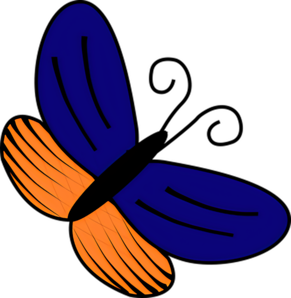 Vibrant Butterfly Wallpaper: Deep Blue Wings & Orange Accents