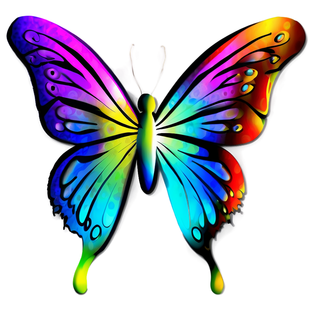 Vibrant Rainbow Butterfly Wallpaper: Captivating Abstract Design