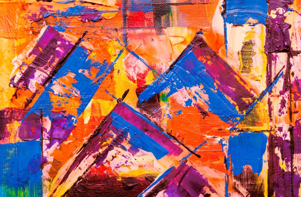 Abstract Modern Canvas Wallpaper: Bold Colors & Dynamic Textures