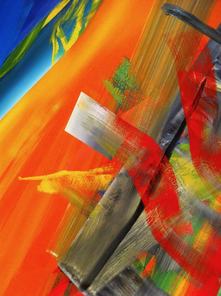 Vibrant Abstract Canvas Wallpaper: Bold Colors & Dynamic Brushstrokes