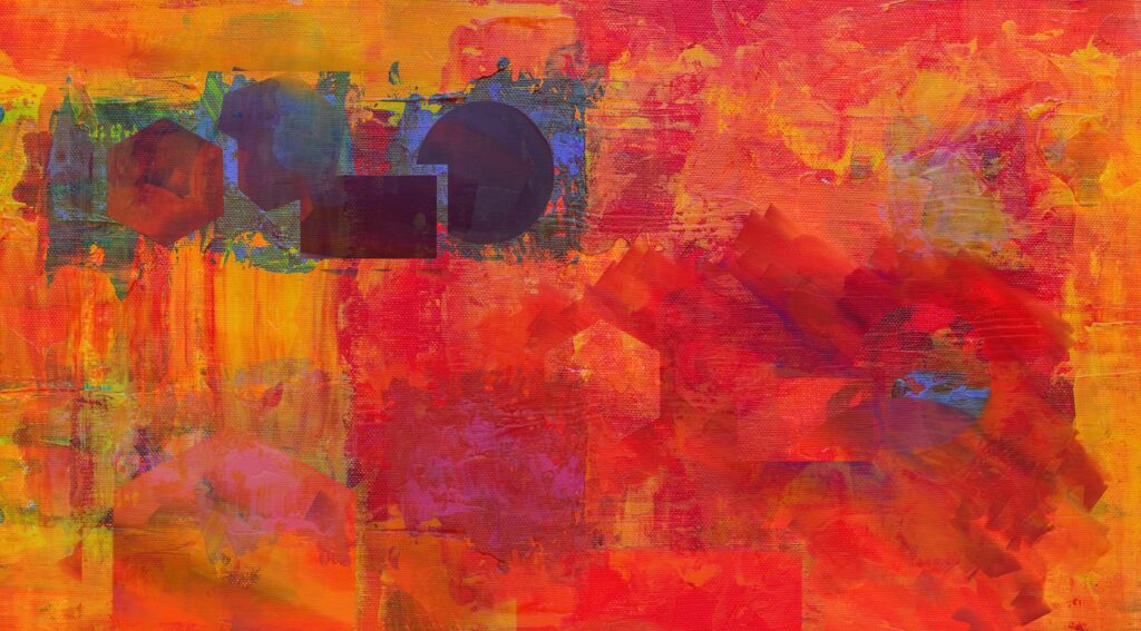 Vibrant Abstract Canvas Wallpaper: Energetic Colors & Geometric Design