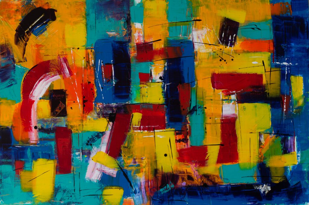 Vibrant Abstract Canvas Wallpaper: Bold Colors & Expressive Strokes