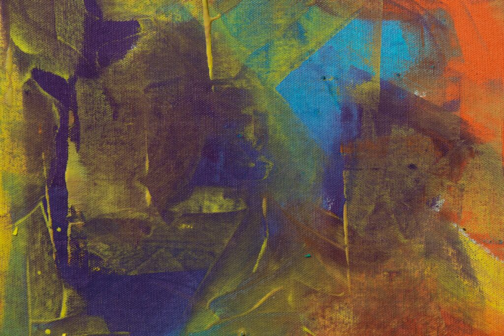 Vibrant Abstract Canvas Wallpaper: Colorful Blues, Yellows & Reds