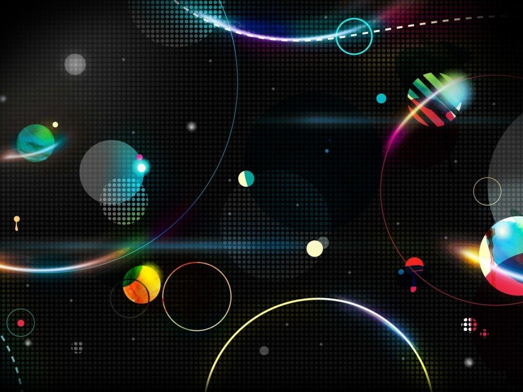 Vibrant Multicolored Circles on Dark Background - 1600x1200 Wallpaper