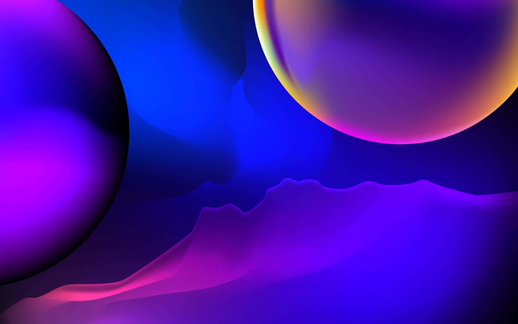Vibrant Abstract Wallpaper: Dynamic Circles & Waves Design