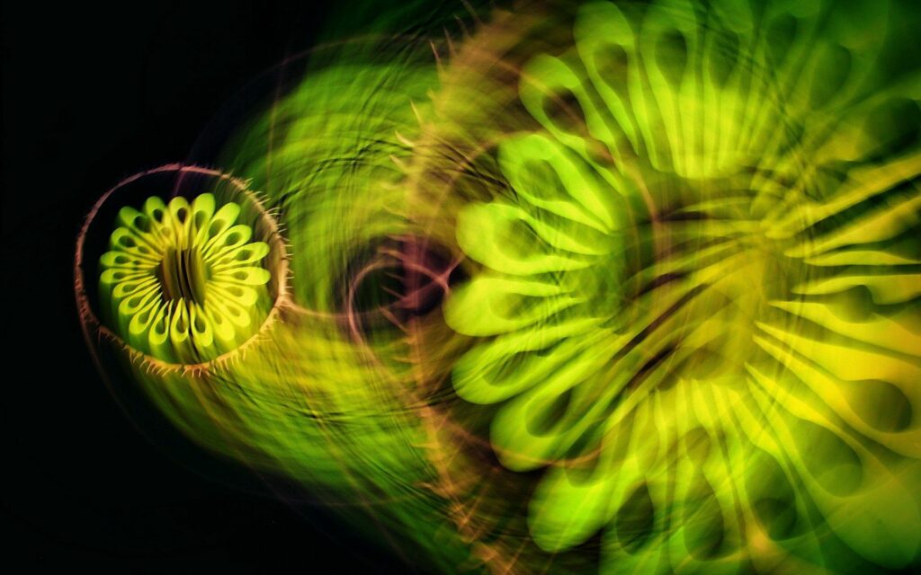 Vibrant Abstract Circular Patterns in Bright Green - 1920x1200 Wallpaper