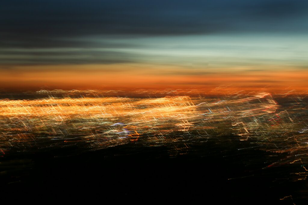 Vibrant Abstract City Lights Wallpaper: Long Exposure Twilight Art