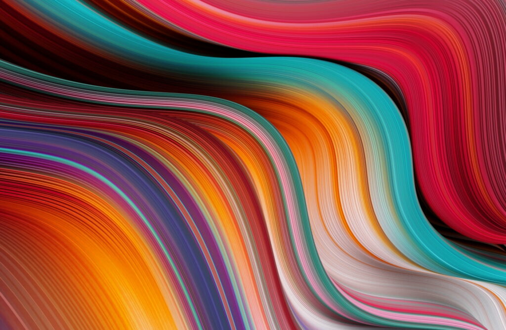 Vibrant and Dynamic: Captivating Abstract Wave Design Creates a Colorful HD Wallpaper with Artistic Flair