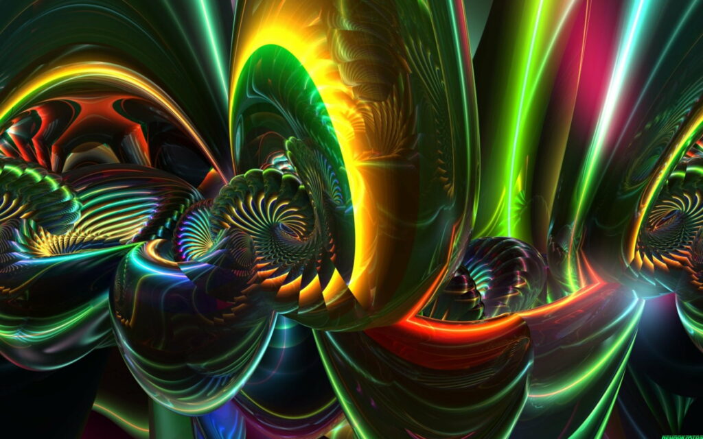 Baco Bryce: Vivid 3D Abstraction - Captivating Colors in HD Wallpaper