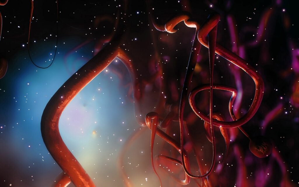Vibrant Cosmic Abstract Wallpaper: Spirals & Curls Design Background