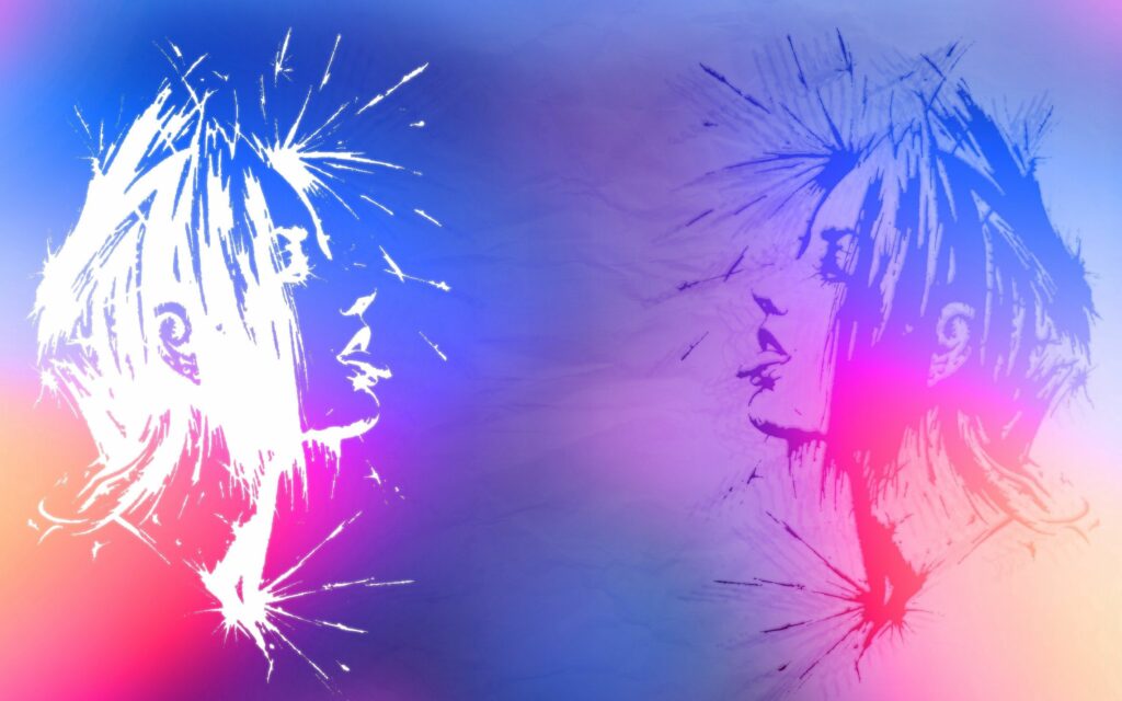 Vibrant Abstract Couple Wallpaper - 2560x1600 Art Background