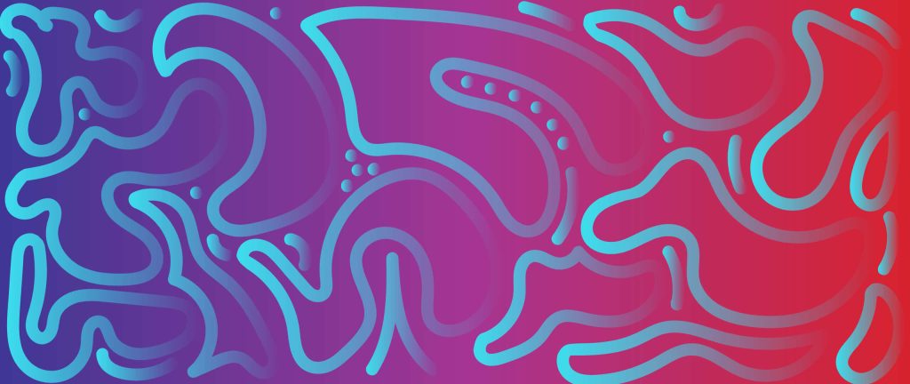 Abstract wallpaper with fluid cyan lines on dark blue to magenta gradient background desktop art