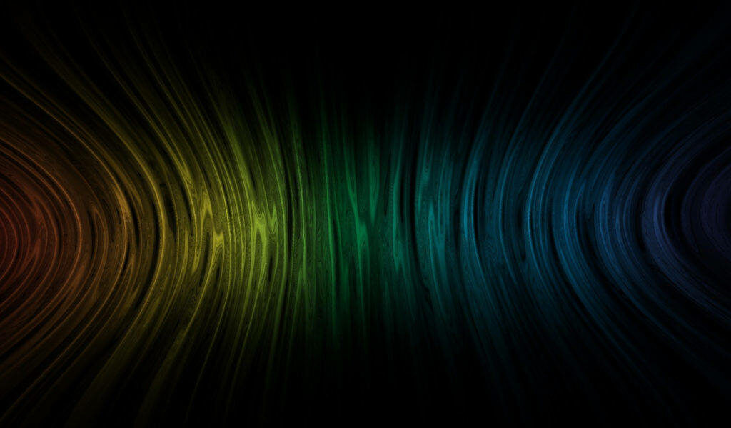 Vibrant Abstract Rainbow Waves on Black Background Wallpaper