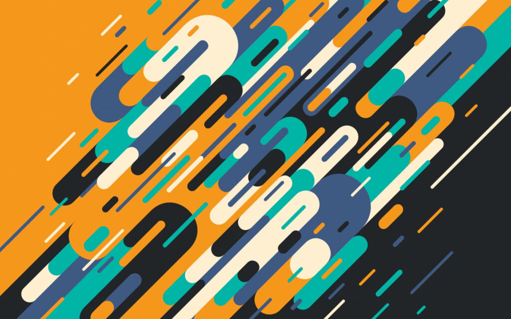 Vibrant Abstract Wallpaper: Dynamic Elongated Ovals & Shapes