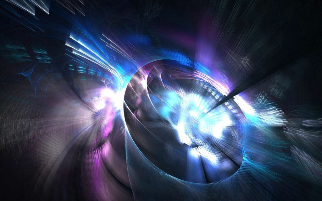 Dynamic Abstract Digital Art Wallpaper: Circular Shapes & Glowing Light