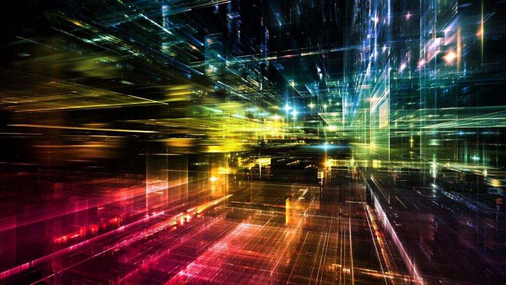 Vibrant Abstract Digital Lightscape Wallpaper - Futuristic Background