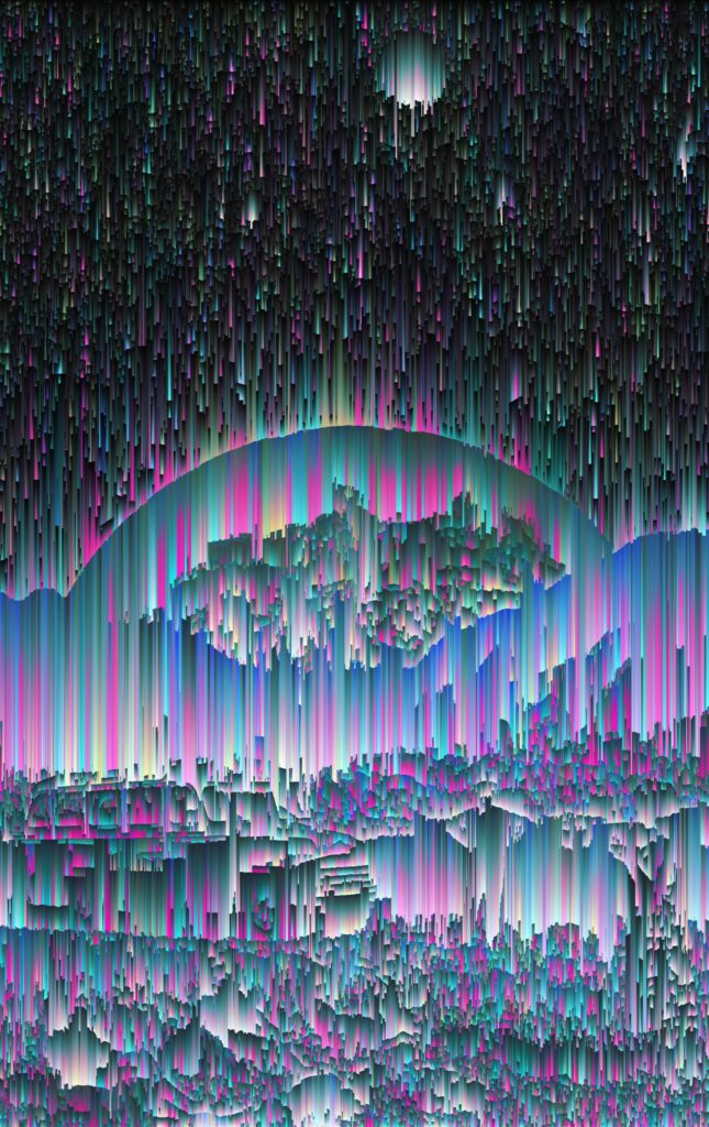 Vibrant Abstract Digital Wallpaper with Colorful Glitch Stripes