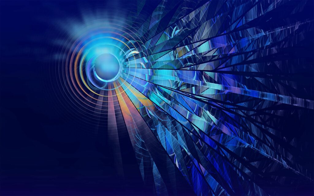 Vibrant Abstract Wallpaper: Light & Shadows in Blue Tones
