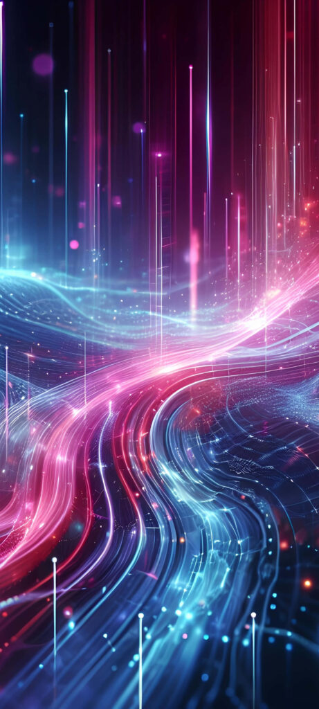 Vibrant Abstract Energy Flow Wallpaper: Pink, Blue & Purple Design