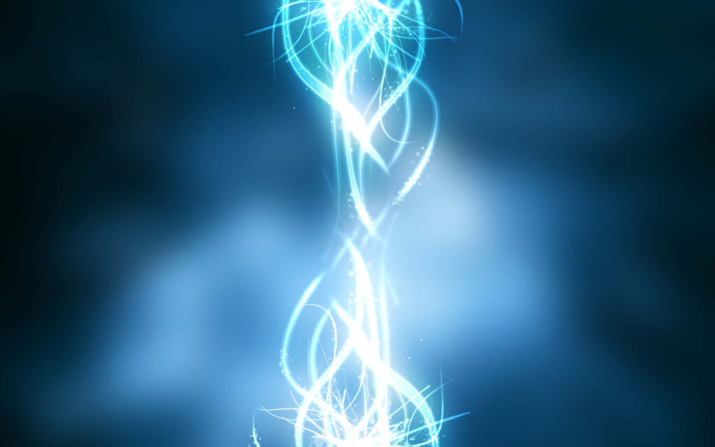 Vibrant Blue Abstract Spiral Wallpaper | Luminous Energy Patterns