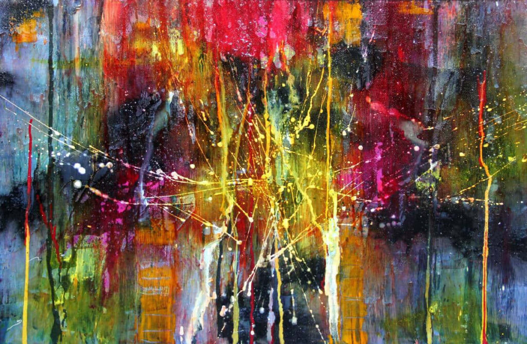 Vibrant Abstract Expressionism Wallpaper: Colorful Dynamic Background