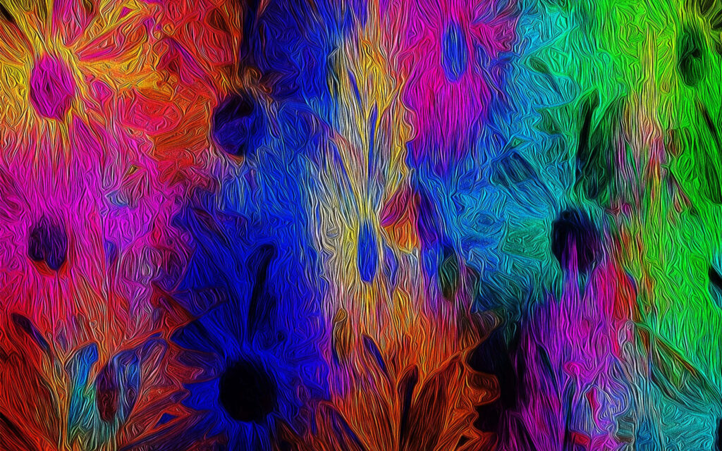 Vibrant Abstract Expressionist Wallpaper: Colorful & Textured Design