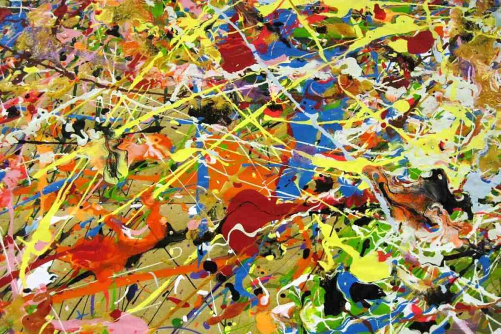 Vibrant Abstract Expressionist Painting Wallpaper Background