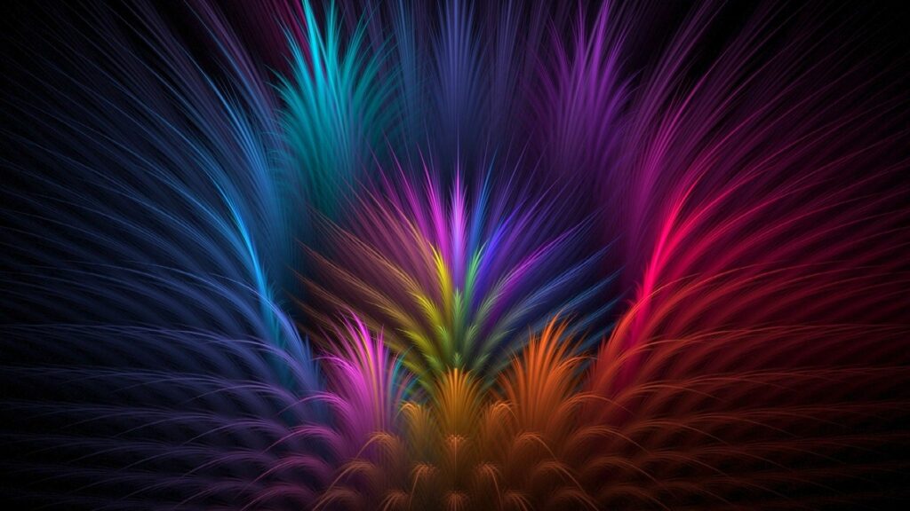 Vivid 1920x1080 Abstract Wallpaper: Colorful Feather Petal Design