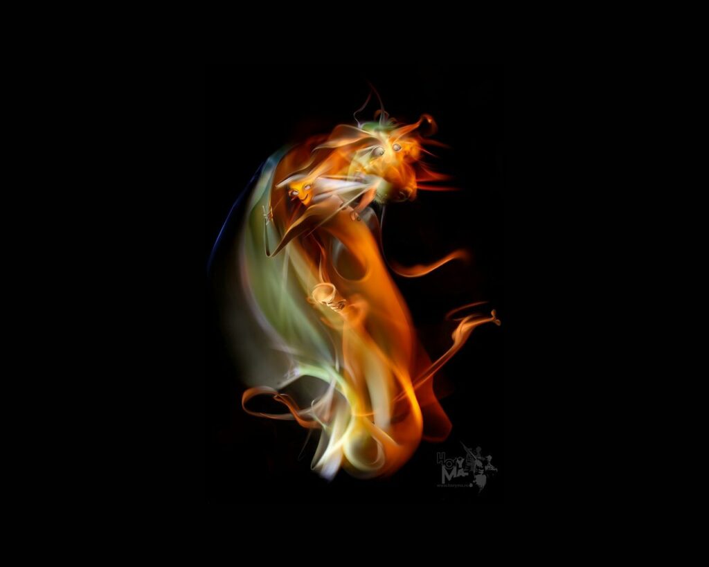 Vibrant Abstract Fire Wallpaper - 1280x1024 Dark Background