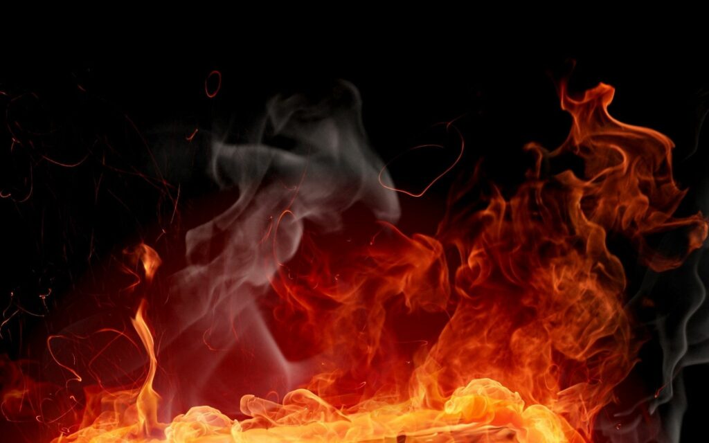 Vibrant Abstract Flames Wallpaper - Bold Oranges & Yellows