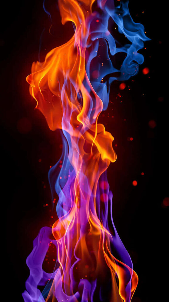 Vibrant Flames Abstract Wallpaper - Dynamic Fire Effect Background